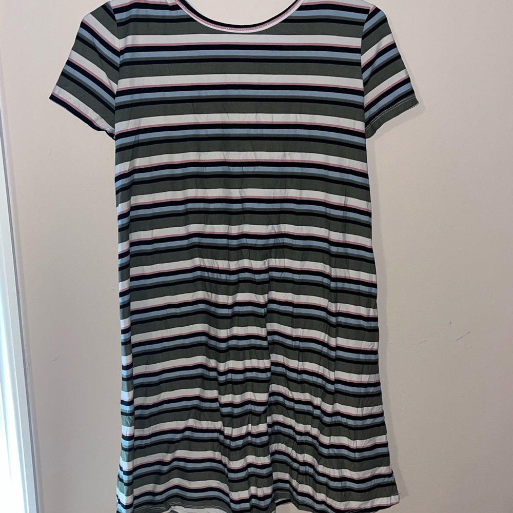 🔥Pink Rose Casual Striped Dress - Black, White, Pink